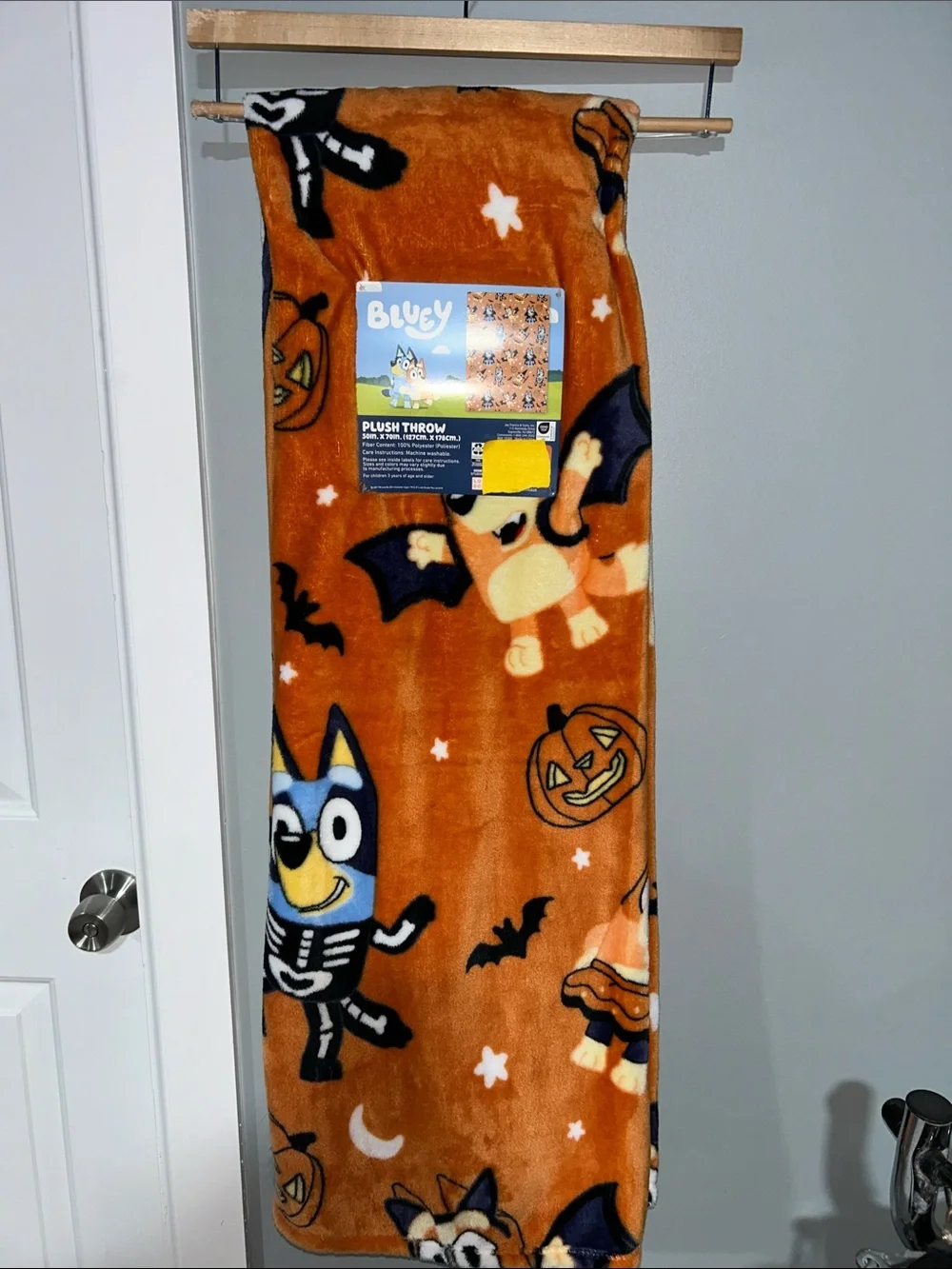 Bluey and Bingo Halloween Plush Throw Blanket